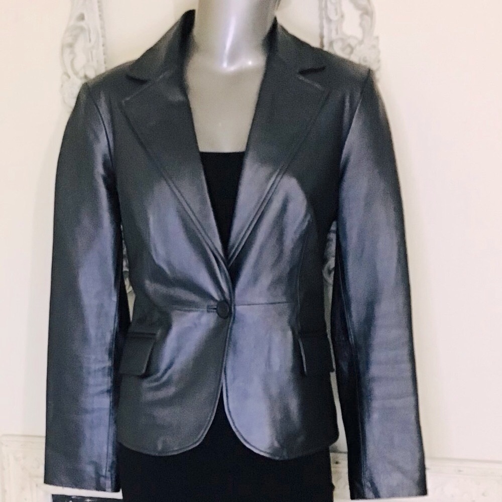 Black Leather Blazer